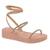 Sandália Feminino Flatform Brilho Vizzano 6492.305 Nude, Ouro rosado