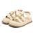 Sandália Flatform Feminino Tiras Detalhe Metal Fivela Moda Sola Alta Confortável Off white