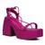 Sandalia Meia Pata de Amarrar Krn Shoes Salto Grosso Confortavel Pink