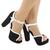 Sandália meia pata salto fino 12cm preto/branco er230 sapato feminino Preto, Branco nobuck