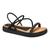 Sandalia Mississipi Feminina Q9921 Flat Flatform Papete Casual Leve Preto