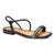 Sandalia Mississipi Q8842 Feminina Bico Quadrado Baixa Brilho Casual Preto