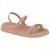 Sandalia Moleca Feminina Papete Strass Brilho Flatform Nude