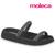 Sandalia Moleca Papete Original Strass Feminina Conforto EVA Rasteira Rasteirinha Flat Preto, Cristal