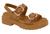 Sandália Papete Feminina Flatform Vizzano Tratorada Detalhe em Fivela - 6499115 Camel