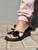 Sandália Papete Feminina  Lacinho Delicado Rasteirinha Confortável - Spacemanshoes Preto