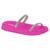 Sandalia Papete Moleca Feminina Tiras Strass Flatform Macia Pink neon