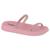 Sandalia Papete Moleca Feminina Tiras Strass Flatform Macia Rosa