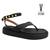 Sandalia Rasteira Vizzano Original Feminina Sandalia Flat Transpassada Conforto Papete Rasteirinha Fecho Fivela Lancamento Preto