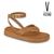 Sandalia Rasteira Vizzano Original Feminina Sandalia Flat Transpassada Conforto Papete Rasteirinha Fecho Fivela Lancamento Camel