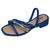 Sandália Salto Baixo Trançada com Brilho Mississipi Q8002 Azul, Azul