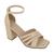 Sandália Sandalia de com váriasTiras Feminina Feminino Salto Grosso Bloco Médio Alto peep toe aberta de amarrar fechada atras nude bege ref.:2306 Bege