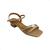 Sandalia Social Vizzano Conforto Salto robusto Quadrado 6454 Bege, Dourado