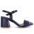 Sandália usaflex couro feminino salto bloco ai1602 Azul