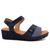 Sandalia usaflex  plataforma tecido jeans Azul