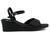 Sandalia Via Uno 864003 Salto Anabela Baixa Fivela Feminina Preto