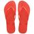 Sandálias Havaianas Fem Moda Slim Tiras Finas Chinelo Branco Vermelho