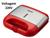 Sanduicheira e Grill Antiaderente Vermelha com Inox 750W Voltagem 220V Ams 500 Amvox  Vermelho