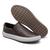 Sapatênis Casual Couro Calce Fácil Elástico Slip On JDK487 Marrom