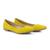 Sapatilha Bico Fino KRN Shoes de Couro Basica Lisa com Salto Baixo Quadrado Amarelo