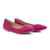 Sapatilha Bico Fino KRN Shoes de Couro Basica Lisa com Salto Baixo Quadrado Rosa