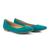 Sapatilha Bico Fino KRN Shoes de Couro Basica Lisa com Salto Baixo Quadrado Verde