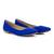 Sapatilha Bico Fino KRN Shoes de Couro Basica Lisa com Salto Baixo Quadrado Azul