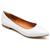 Sapatilha Bico Fino KRN Shoes de Couro Basica Lisa com Salto Baixo Quadrado Branco