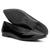 Sapatilha Bico Fino KRN Shoes de Couro Basica Lisa com Salto Baixo Quadrado Preto