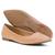 Sapatilha Bico Fino KRN Shoes de Couro Basica Lisa com Salto Baixo Quadrado Nude