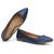 Sapatilha Casual Feminina Verniz Bico Fino Conforto Azul marinho