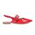 Sapatilha Feminina Slingback Bico Fino Tira Com Fivela Moda Vermelho