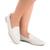 Sapatilha Mocassim Feminina Sola Baixa Casual Social Confortavel Off white