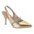 Sapato Beira Rio Feminina 4122.1482 Scarpin Salto Calcanhar Aberto Dourado