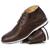 Sapato Bota Cano Baixo Oxford Casual Masculino Brogue Premium Couro Confort Andora Marrom claro