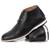Sapato Cano Médio Oxford Casual Brogue Premium Couro Confort Preto