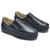 Sapato Casual em Couro Costura Manual Krn Shoes com Elástico e Sola Borracha Preto