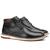 Sapato Casual Masculino Cano Alto Couro Cadarço Conforto Preto