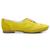 Sapato Casual Oxford Feminino Couro Costurado à Mão Brogue Bico Redondo Amarração Casual Amarelo