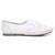 Sapato Casual Oxford Feminino Couro Costurado à Mão Brogue Bico Redondo Amarração Casual Branco