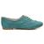 Sapato Casual Oxford Feminino Couro Costurado à Mão Brogue Bico Redondo Amarração Casual Turquesa