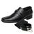 Sapato Clássico em Couro Masculino com Cinto e Carteira San Lorenzo 3031 Preto