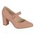 Sapato Feminina 7377.106 Salto Grosso Social Confortavel Fivela Nude