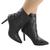 Sapato feminino bota salto fino preto croco com duas opções de uso er0091 Preto