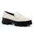 Sapato Feminino Casual Mocassim Solado Tratorado Conforto Off white