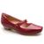 Sapato Feminino Couro Salto Baixo Confortável Casual Moderno Vermelho