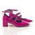Sapato Feminino Mary Jane Boneca com Três Fivelas Salto Baixo Pink