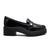 Sapato Feminino Mocassim Mississipi Loafer Tratorado Verniz Original Moda Salto Baixo Q8551 Preto