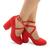 Sapato Feminino Salto Médio Boneca Fechado P112 Vermelho