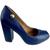 Sapato Feminino Scarpin Diferenciad Salto Alto Bico Fino 9cm Azul